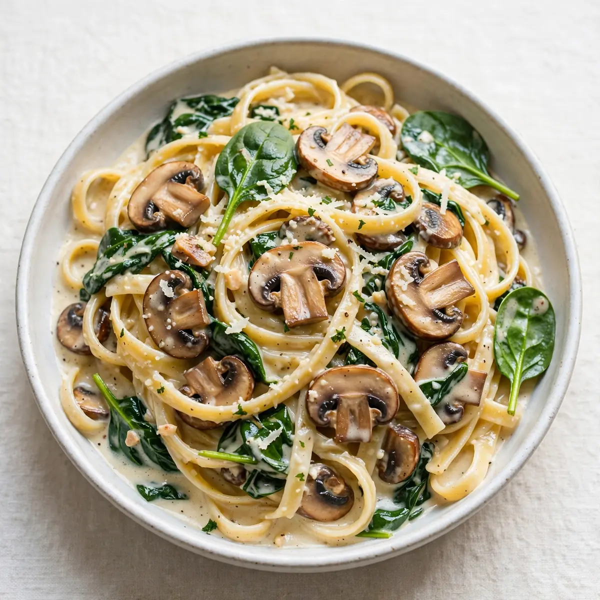 Aromatic One-Pot Mushroom and Spinach Fettuccine for a Cozy Weekend