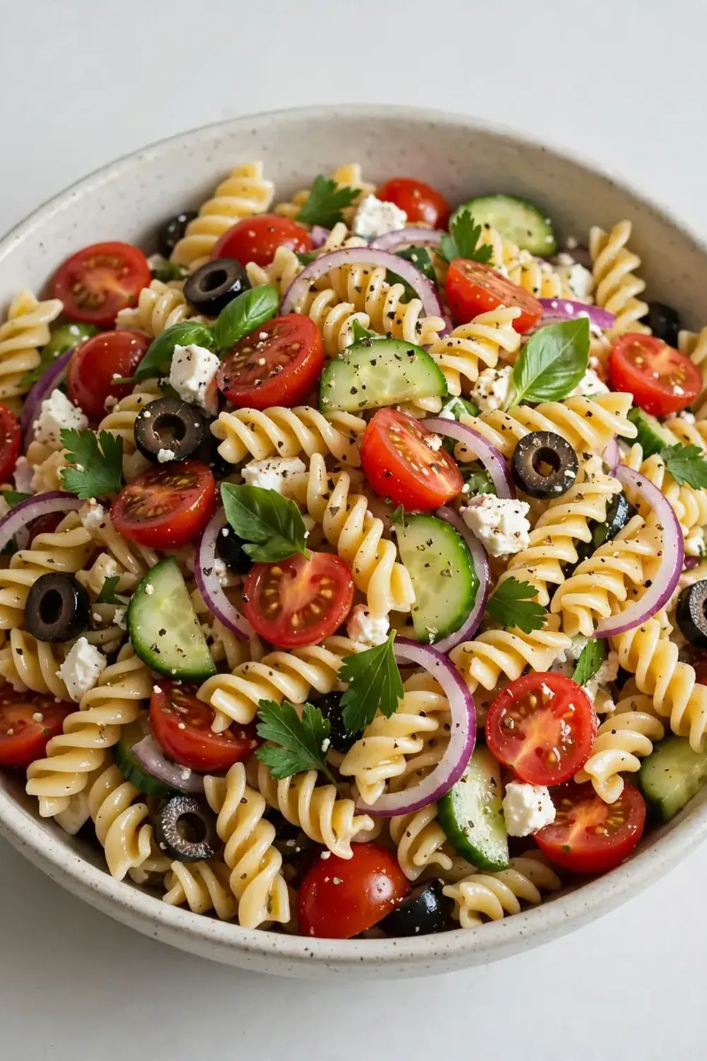 cold pasta salad cherry tomatoes