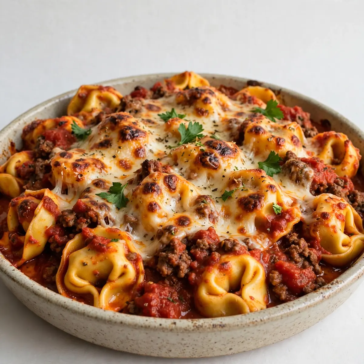 Cozy Weekend Baked Cheese Tortellini with Beef Marinara