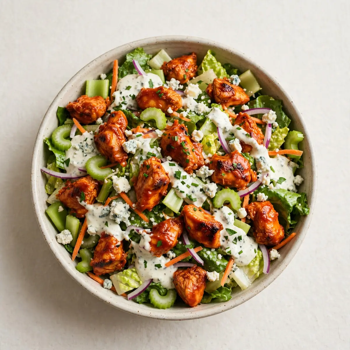 Cozy Weekend Buffalo Chicken Salad with Blue Cheese Dressing