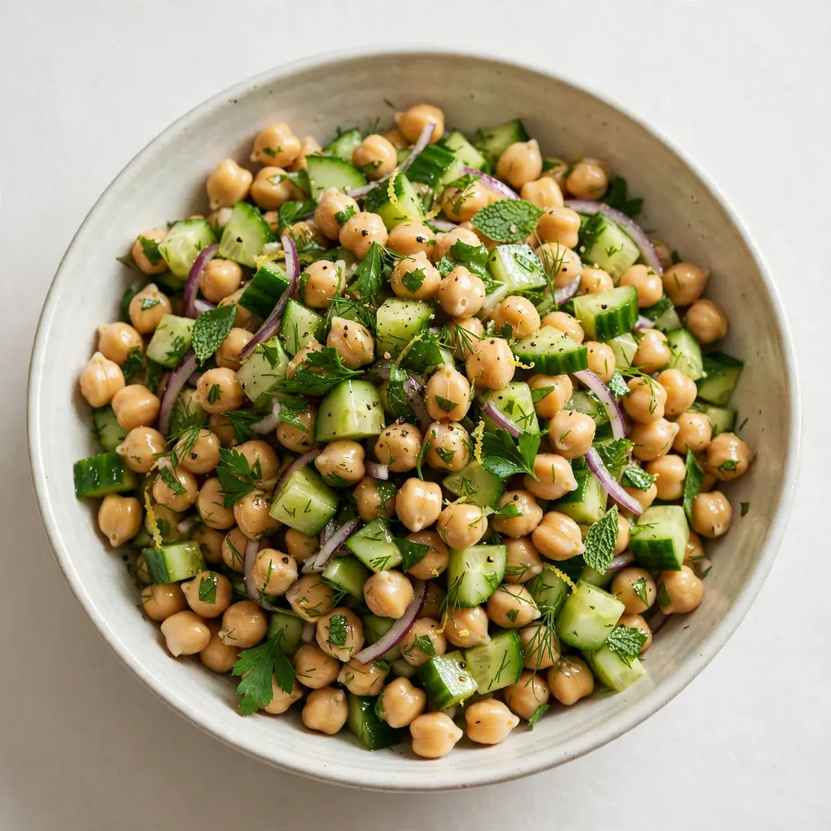 Cozy Weekend Chickpea Cucumber Cold Salad