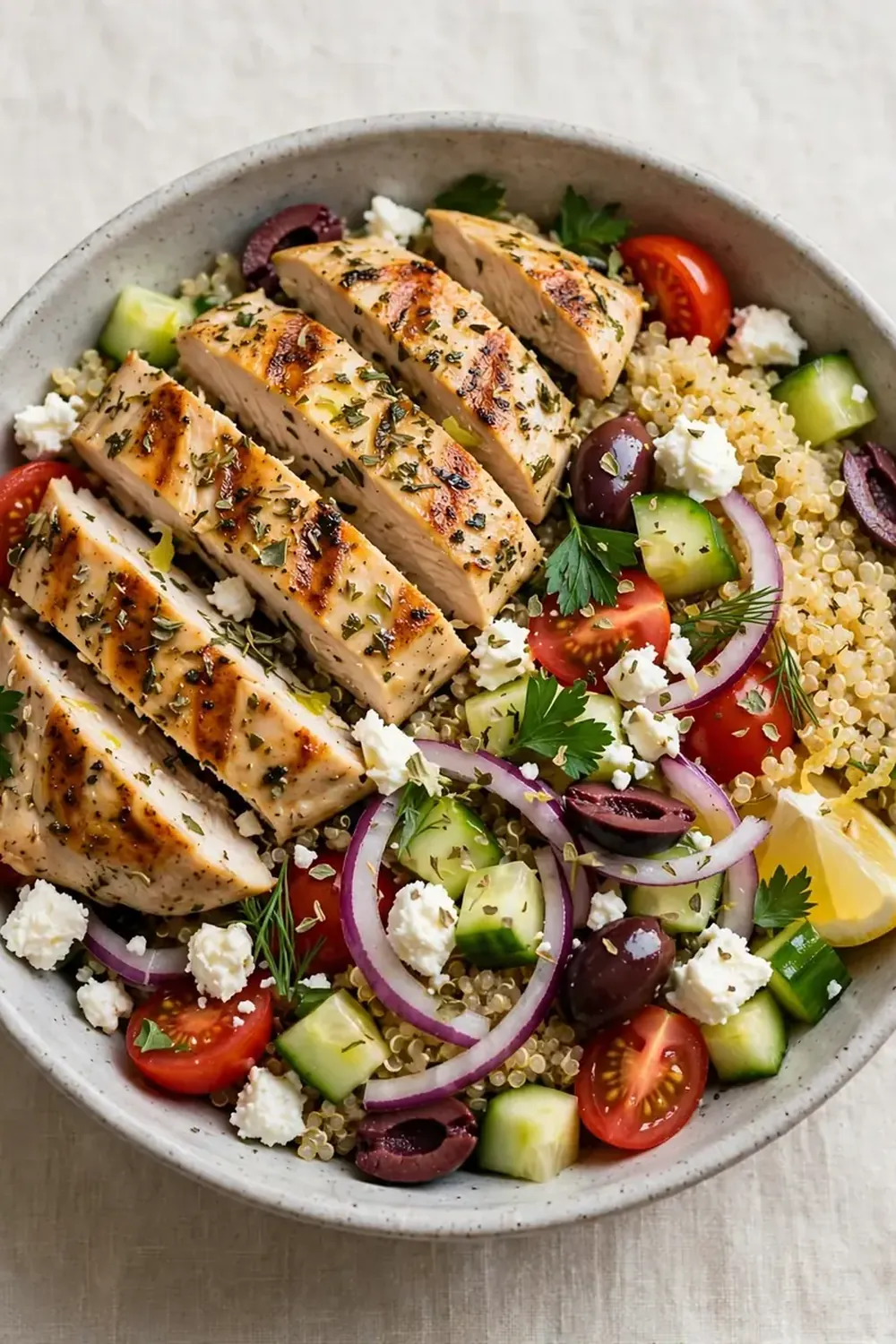 Greek Chicken and Quinoa Protein Bowl
