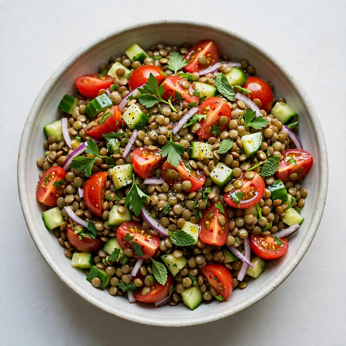 Cozy Weekend Project: Cold Lentil and Tomato Salad