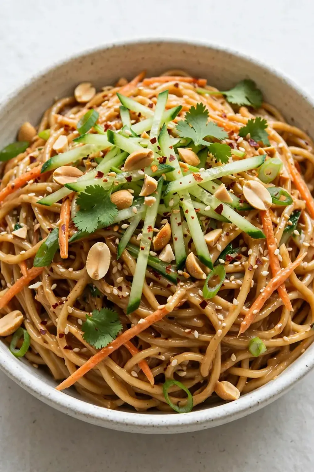 Cold Sesame Peanut Noodle Salad