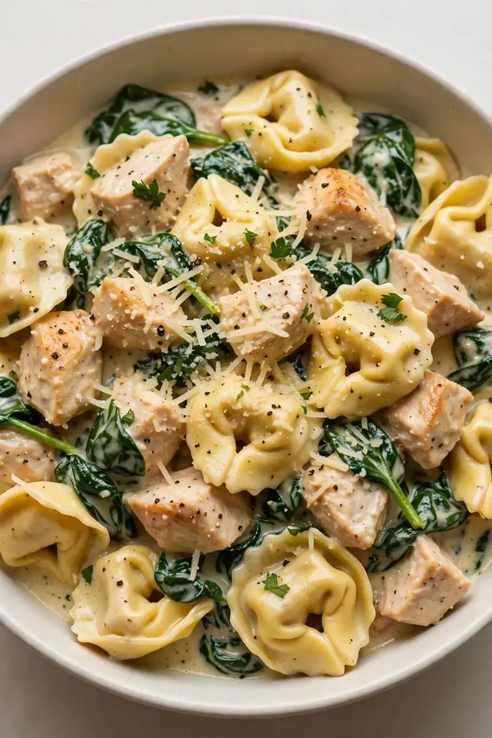 Creamy Chicken and Spinach Tortellini