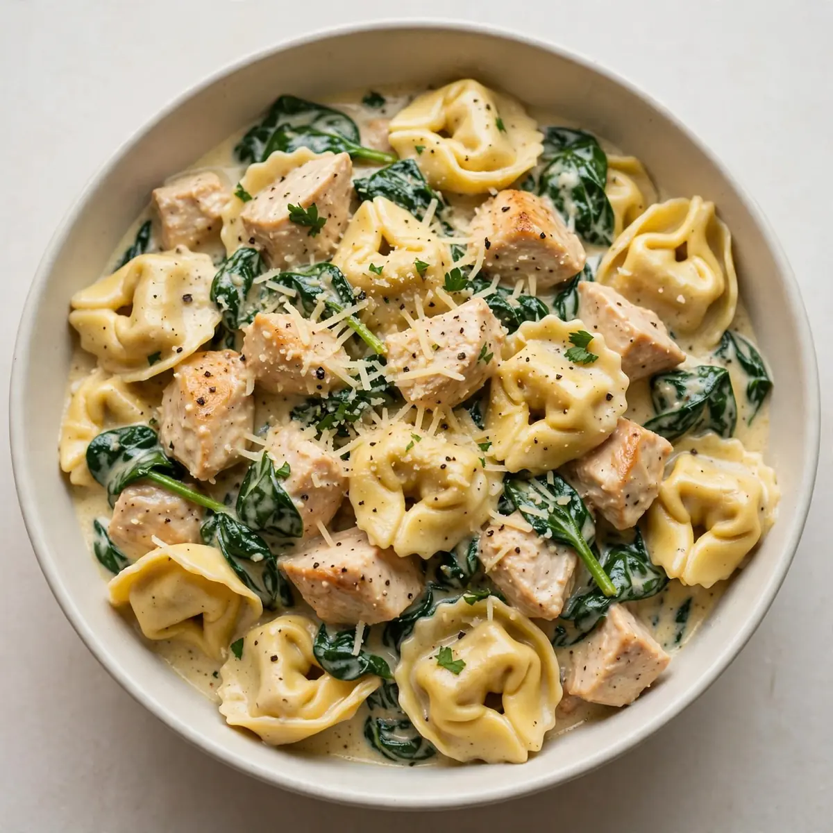 Cozy Weekend Project Creamy Chicken and Spinach Tortellini