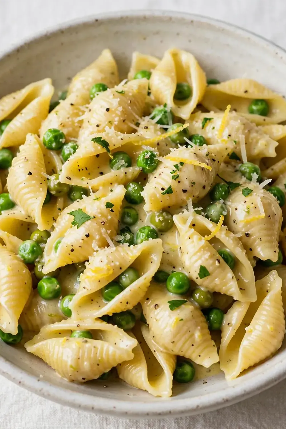 Creamy Lemon Butter Shells with Peas
