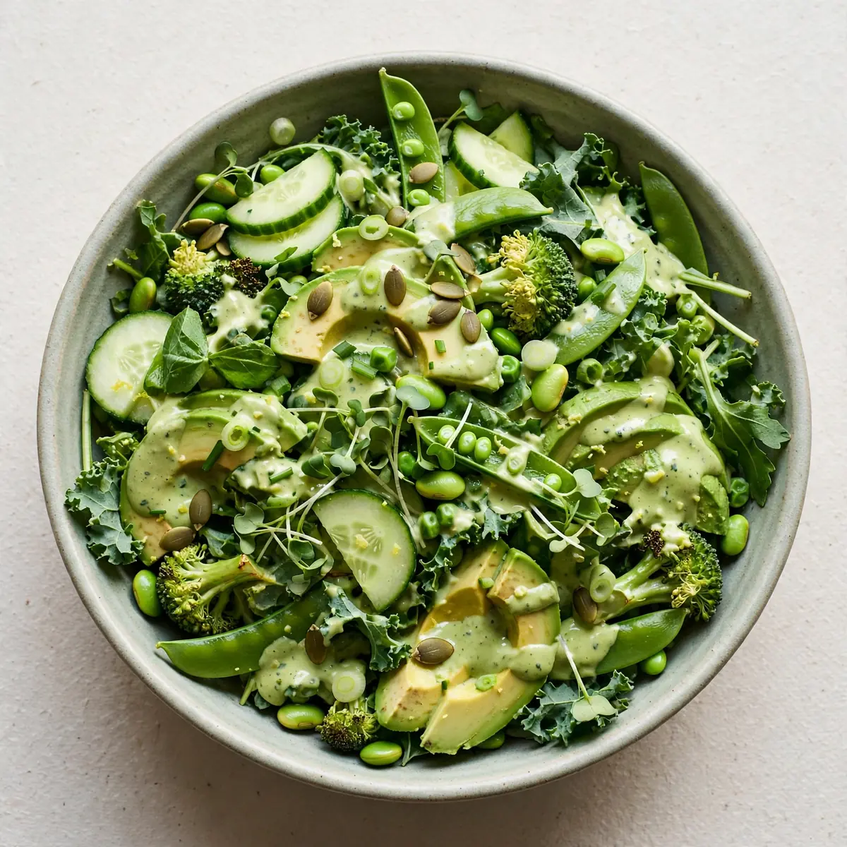 Cozy Weekend Project: Everything Green Salad with Avocado Dressing