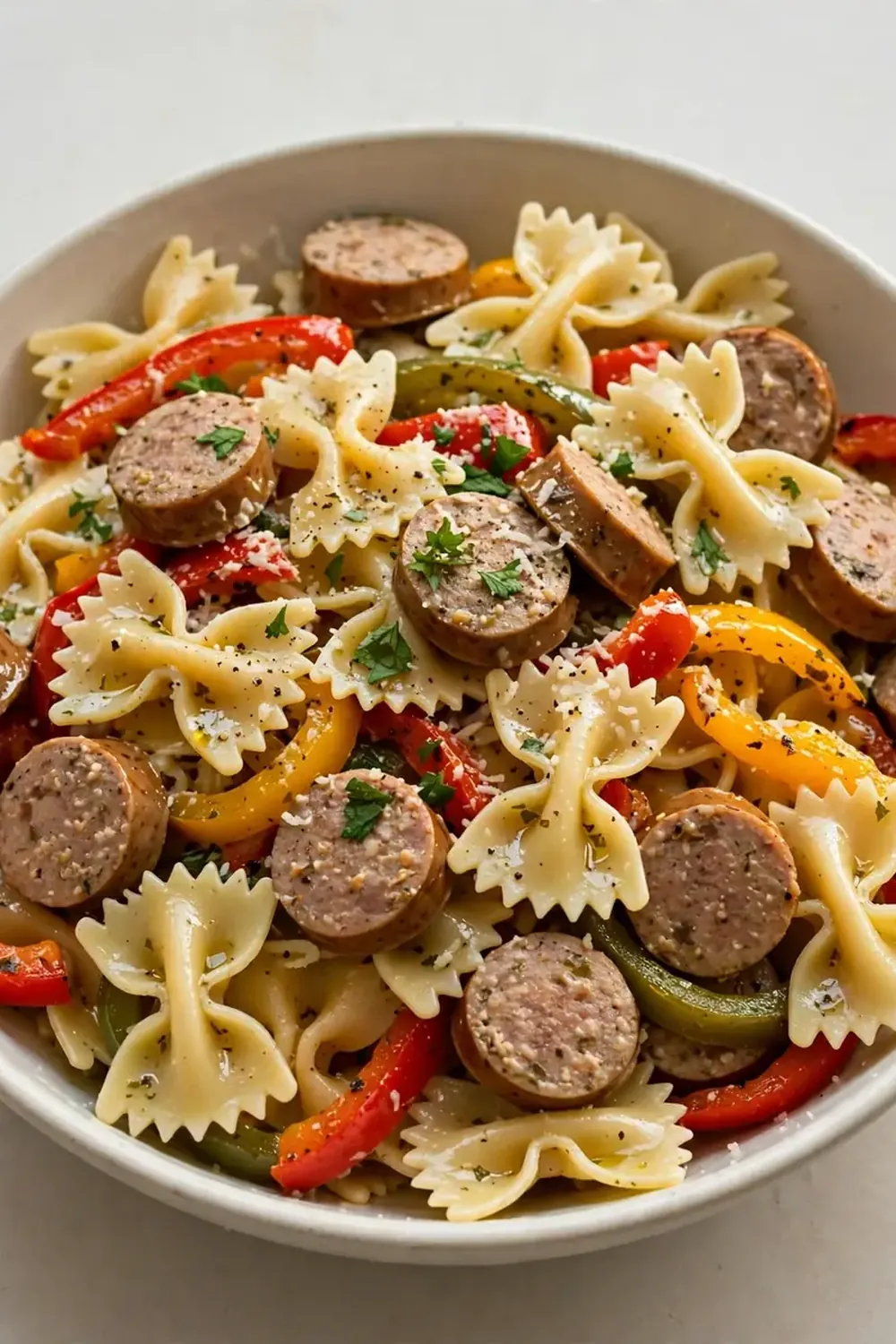 Sausage and Pepper Farfalle (Turkey Sausage)