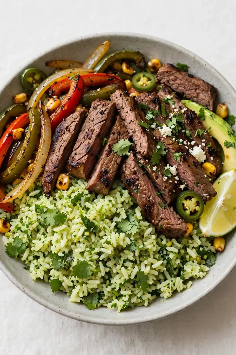 Steak Fajita Bowl with Cilantro Lime Rice