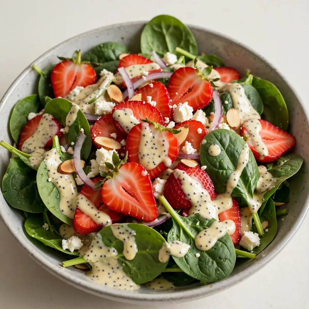 Cozy Weekend Strawberry Spinach Salad with Poppyseed Dressing