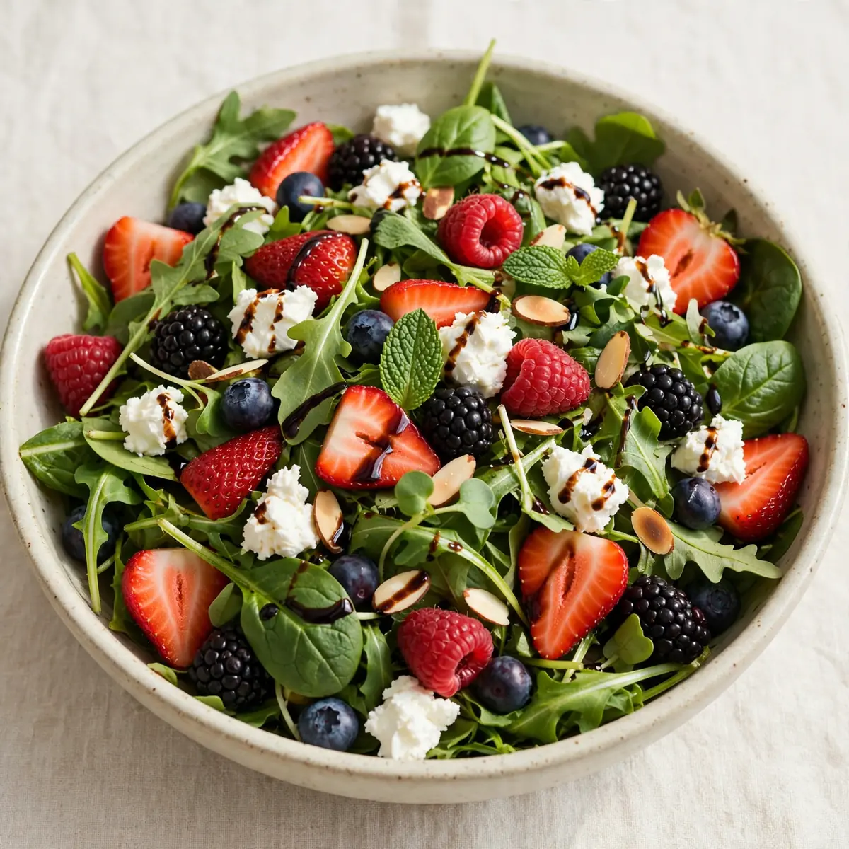Cozy Weekend Summer Berry and Goat Cheese Salad