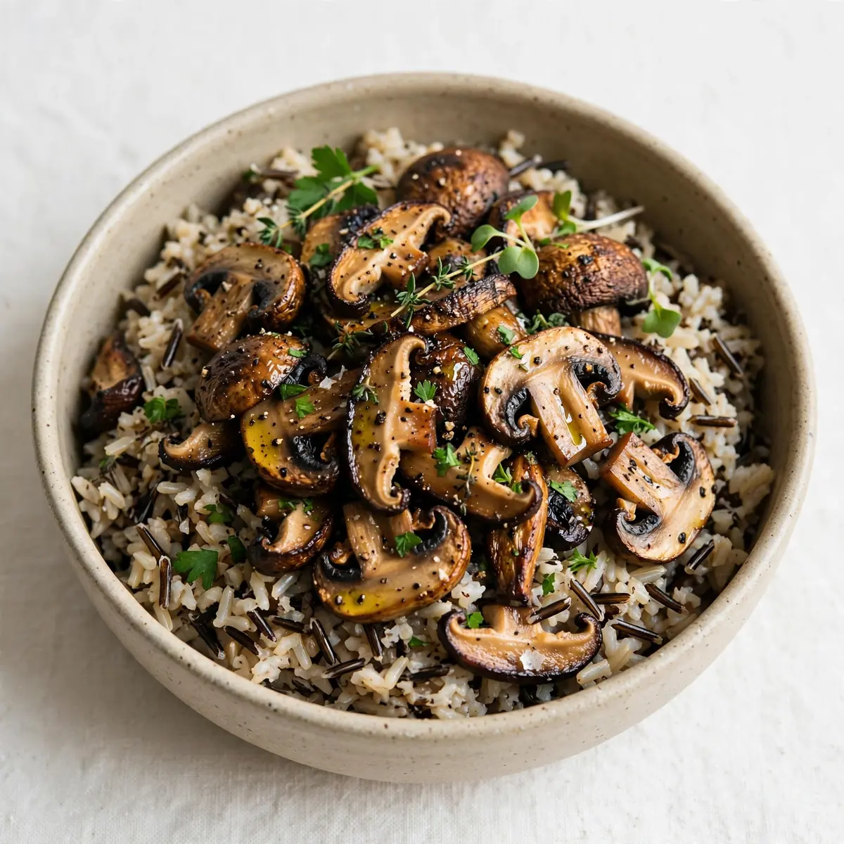 Cozy Weekend Wild Rice and Roasted Mushroom Bowl