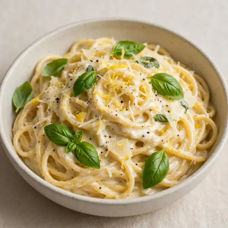 Creamy Lemon Pasta Fresh Basil