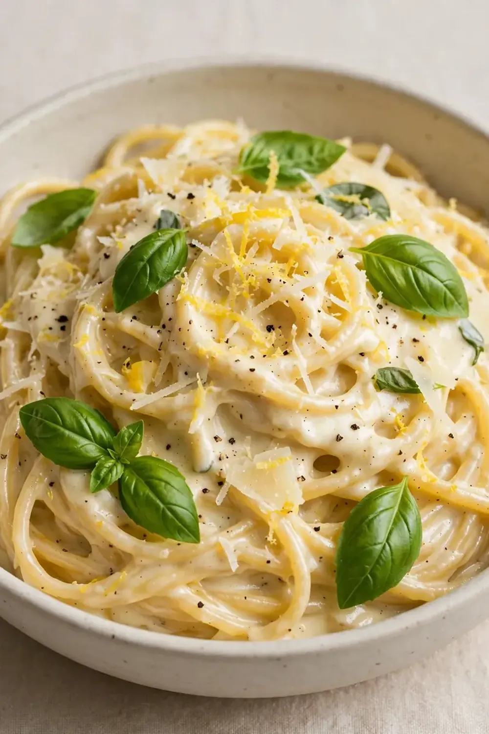 creamy lemon pasta fresh basil