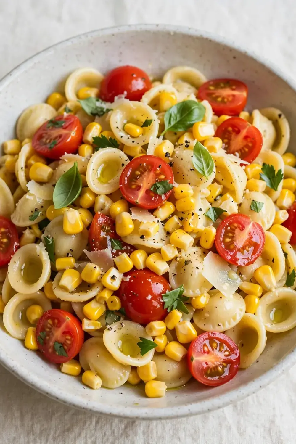 fresh corn pasta cherry tomatoes