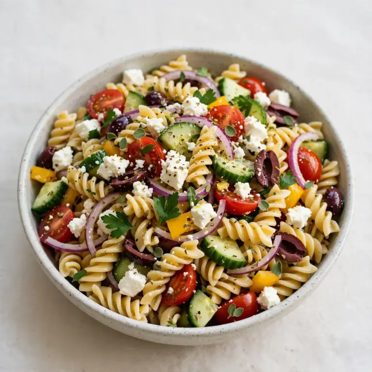 Mediterranean Pasta Salad With Feta