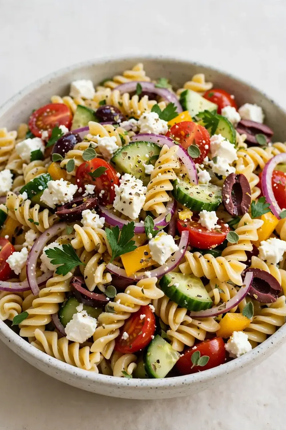 mediterranean pasta salad with feta