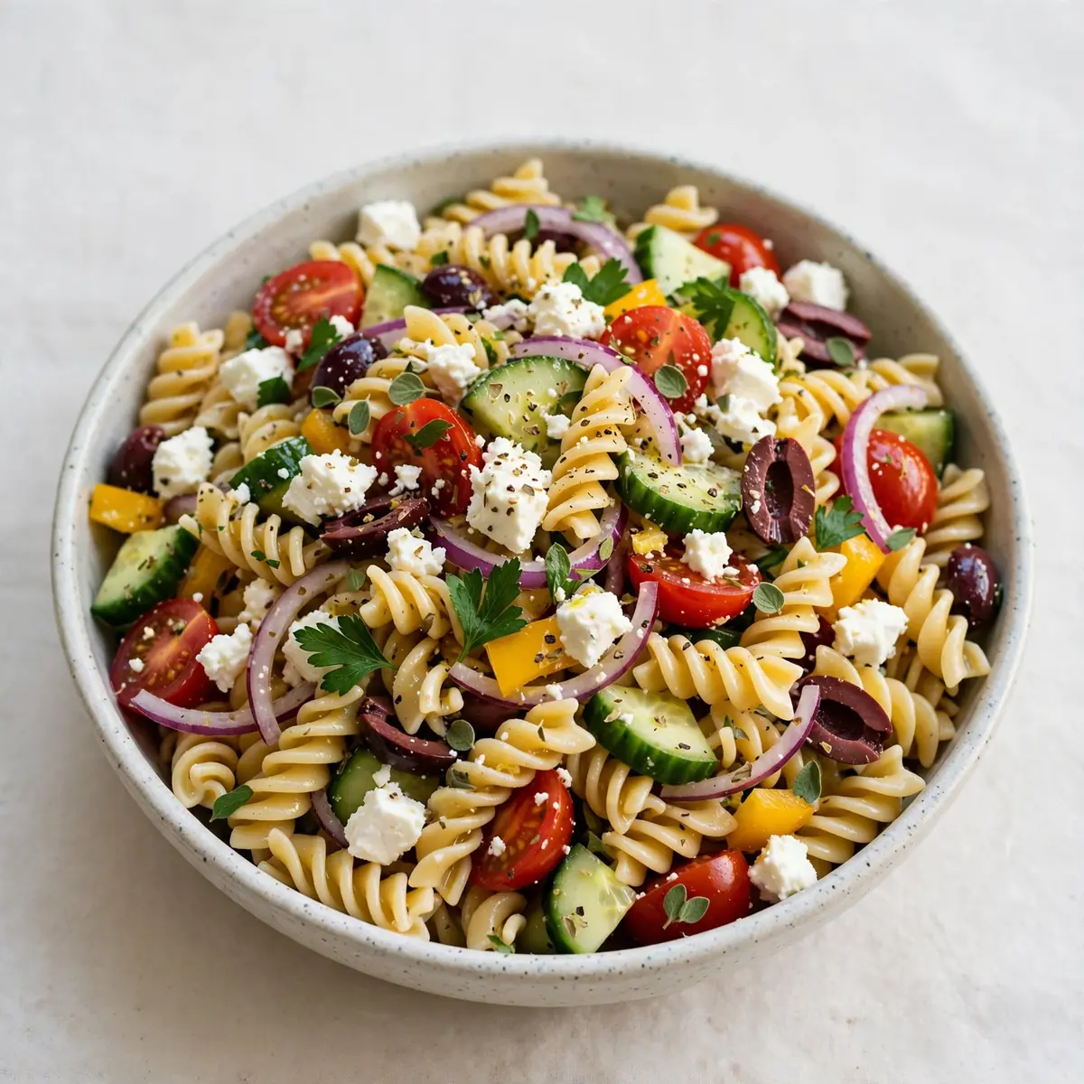 Mediterranean Pasta Salad With Feta