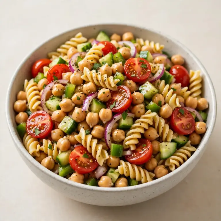 No-Bake Pasta Salad Chickpeas