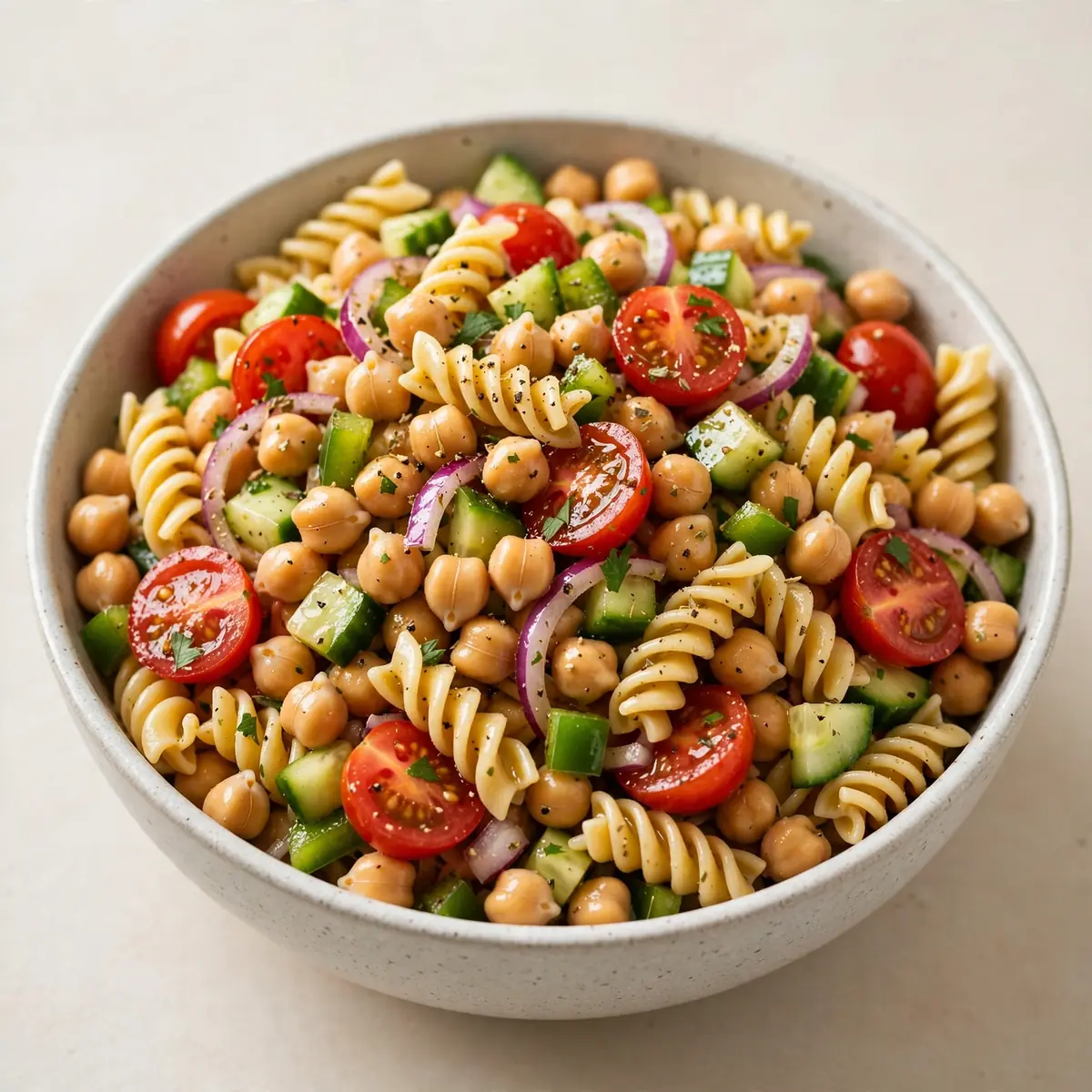 No-Bake Pasta Salad Chickpeas