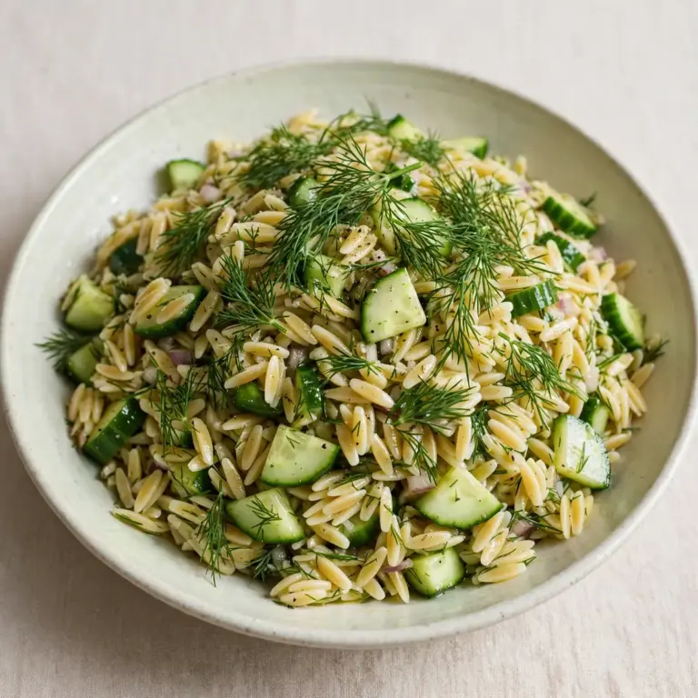 Orzo Salad Cucumbers Fresh Dill