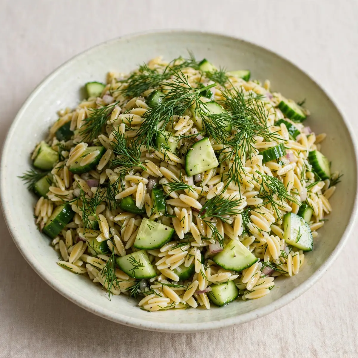 Orzo Salad Cucumbers Fresh Dill