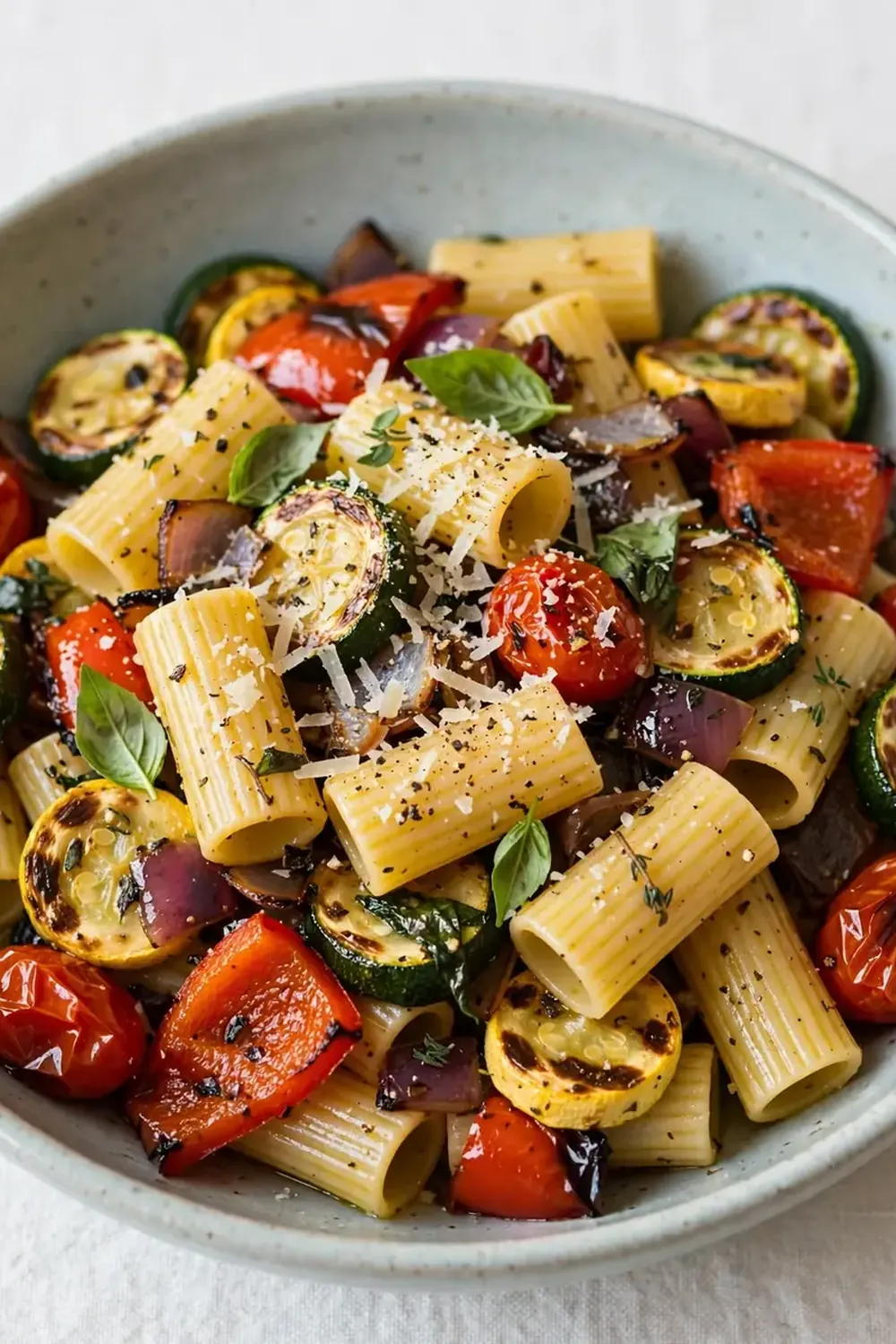 pasta with roasted summer vegetables