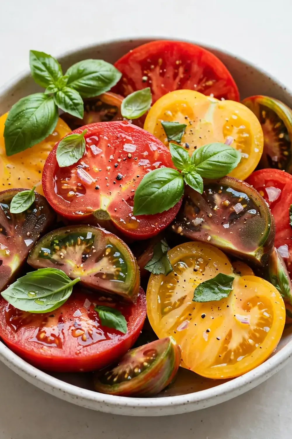 Chilled Heirloom Tomato and Basil Salad