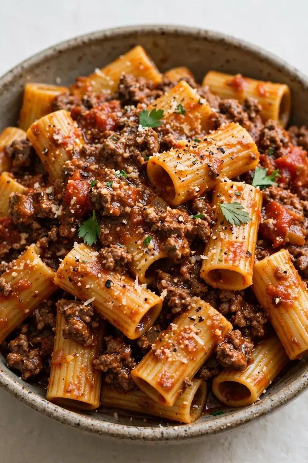 Classic Beef Bolognese with Rigatoni (No Wine)