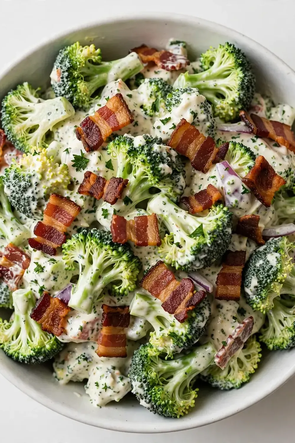 Cold Creamy Broccoli Salad (Beef Bacon Base)