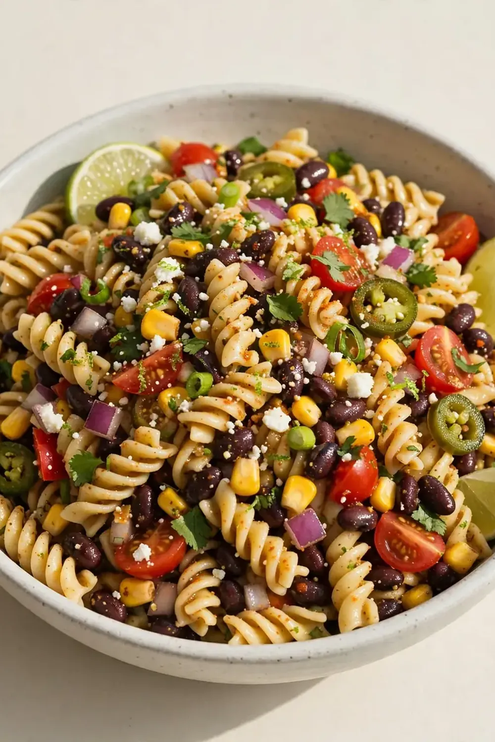 Zesty Southwestern Black Bean and Corn Pasta Salad