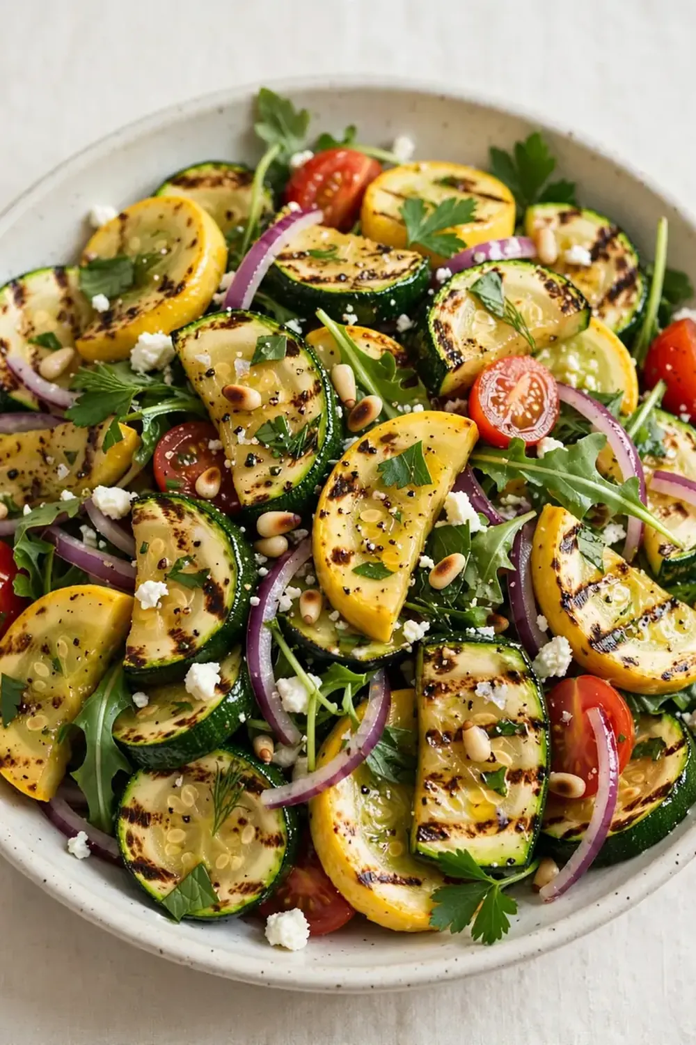 Grilled Zucchini and Yellow Squash Salad