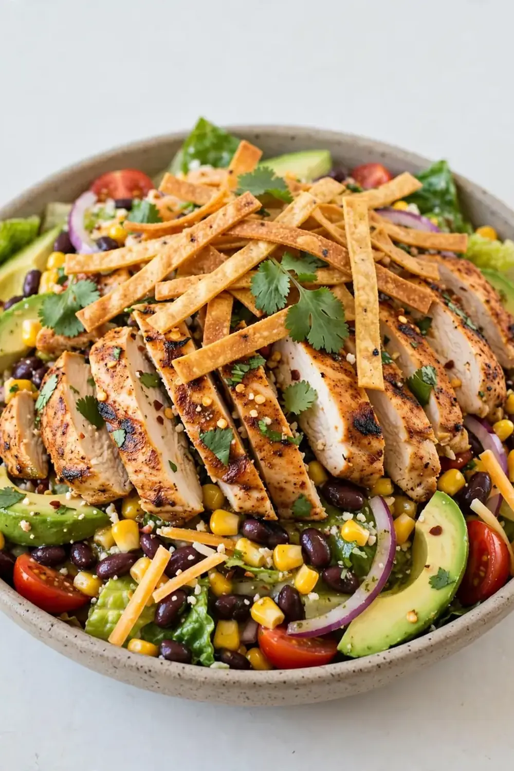 Southwestern Chicken Salad with Tortilla Strips