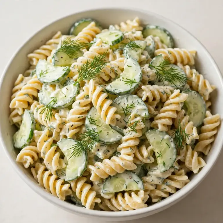 The Coziest Creamy Dill Cucumber Pasta Salad