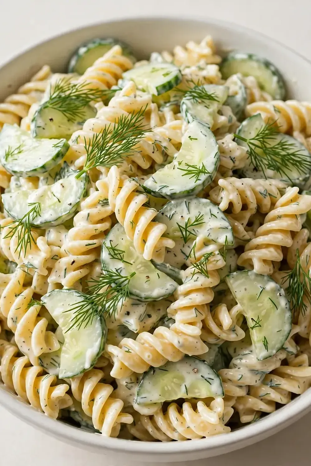 Creamy Dill Cucumber Pasta Salad