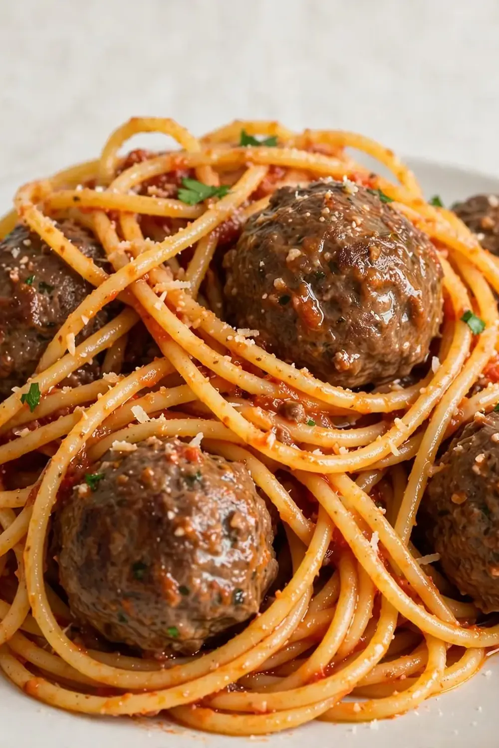 Spaghetti with Homemade Beef Meatballs