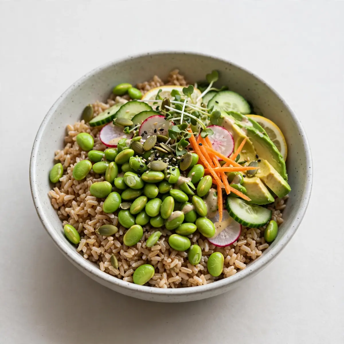 Weekend Wind-Down Brown Rice and Edamame Power Bowl
