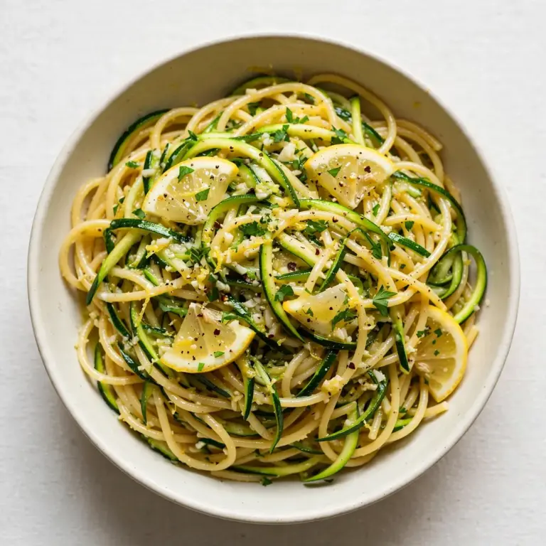 Zucchini Pasta Lemon Garlic Sauce